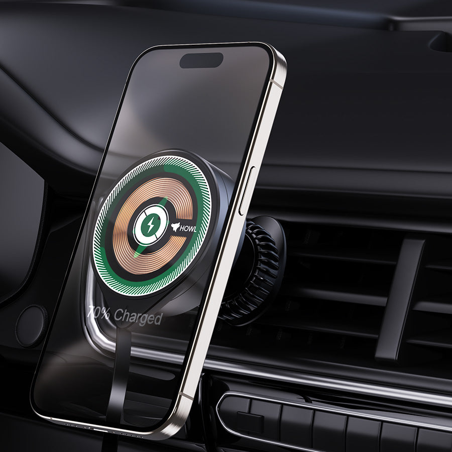 15W Wireless Car Charger - Transperant TYPE C Port (HW - 29)