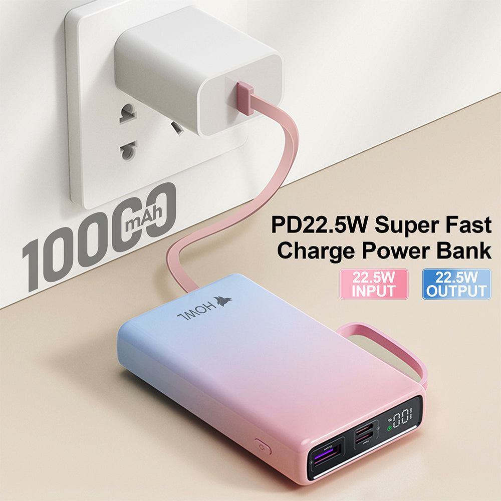 Trio Power Bank 10000 mAH 22.5 W PD - 3 Cable (HW - 210)