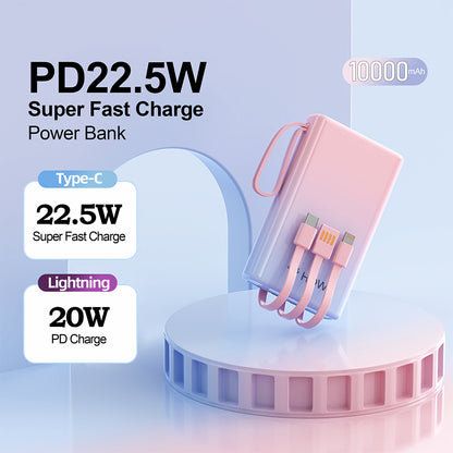 Trio Power Bank 10000 mAH 22.5 W PD - 3 Cable (HW - 210)